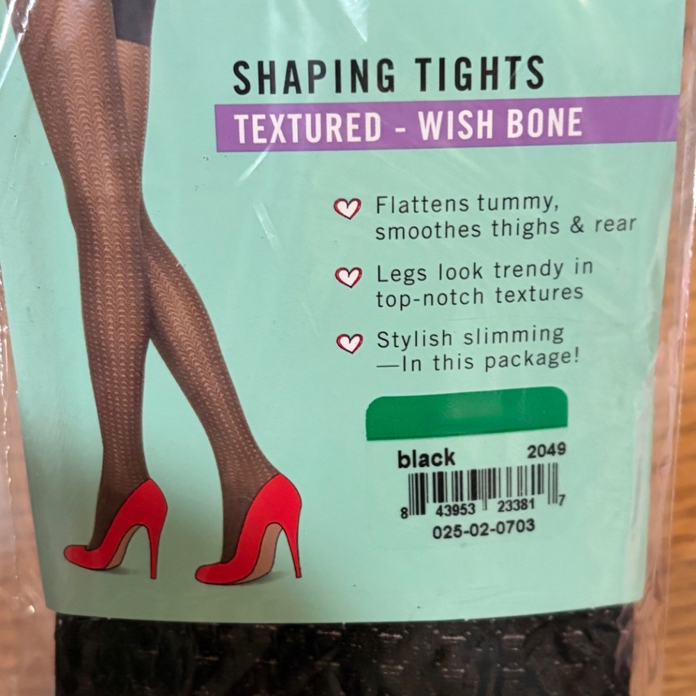NIP Love Your Assets Spanx Shaping Tights Textured Wishbone Black Sara Blakely - Picture 3 of 6